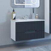 Denko Galata 75 cm MDF Antrasit Gri Banyo Dolabı Takımı - 3