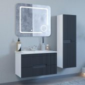 Denko Galata 75 cm MDF Antrasit Gri Banyo Dolabı Takımı - 6