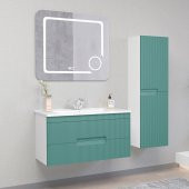 Denko Galata 85 cm MDF Yeşil Banyo Dolabı Takımı ve Boy Dolabı - 2