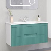 Denko Galata 85 cm MDF Yeşil Banyo Dolabı Takımı ve Boy Dolabı - 4