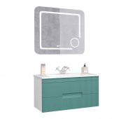 Denko Galata 85 cm MDF Yeşil Banyo Dolabı Takımı - 1