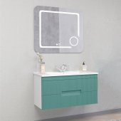 Denko Galata 85 cm MDF Yeşil Banyo Dolabı Takımı - 2