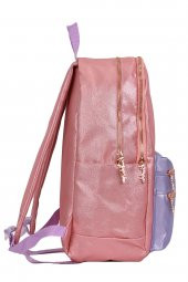 Elatae Su Geçirmez Çok Gözlü Kız Çocuk Seyahat Okul Sırt Çantası Pudra K1570 thumbnail 3