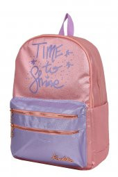Elatae Su Geçirmez Çok Gözlü Kız Çocuk Seyahat Okul Sırt Çantası Pudra K1570 thumbnail 4