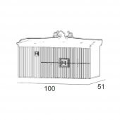 Denko Lennestad 100 cm MDF Mat Lacivert Banyo Dolabı Alt Modül ve Seramik Lavabo - 3