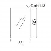 Denko Natalia 60 cm MDF Antrasit Gri Banyo Dolabı Aynalı Üst Modül thumbnail 3