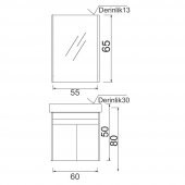 Denko Natalia 60 cm MDF Antrasit Gri Banyo Dolabı Takımı - 5