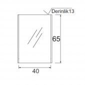 Denko Natalia 40 cm MDF Kül Gri Banyo Dolabı Aynalı Üst Modül - 3