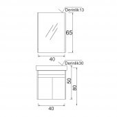 Denko Natalia 40 cm MDF Kül Gri Banyo Dolabı Takımı - 5