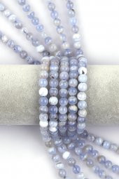 Mavi Kalsedon Doğal Taş Dizi 8 mm Küre Kesim thumbnail 1