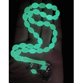 Kedi Gözü Tesbih,karanlıkta Parlayan Gece Yanan Fosforlu Tespih,metal Püskül Ayyıldızlı Modeli - 3