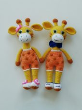 Zürafa Ailesi Amigurumi Organik Oyuncak - 1