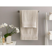 Romantic Stripe Floşlu Banyo Havlusu Takımı Açık Gri - 2