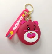 Anahtarlık Cüzdan Silikon Bozuk Para Cüzdanı Lotso Pooh Ayı Çanta Araba Süsü Oyuncak thumbnail 2