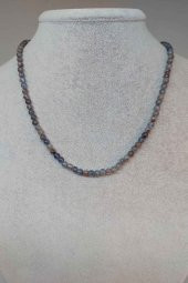 Kyanit Taşı 4mm 1000 Ayar Gümüş İpli Kolye (Klipsli) thumbnail 1