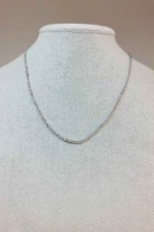 Labradorit Taşı 2mm 1000 Ayar Gümüş İpli Kolye (Klipsli) thumbnail 1