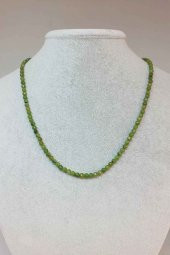 Yeşim Taşı 3mm 1000 Ayar Gümüş İpli Kolye (Klipsli) thumbnail 1