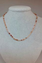 Güneş Taşı Açık Renk Rondela Faset Kesim 3.5*2.5mm 1000 Ayar Gümüş İpli Kolye (Klipsli) thumbnail 1