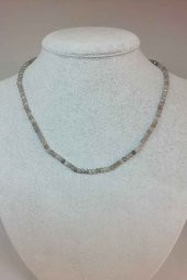 Labradorit Taşı Rondela Faset Kesim 3.5*2.5mm 1000 Ayar Gümüş İpli Kolye (Klipsli) thumbnail 1