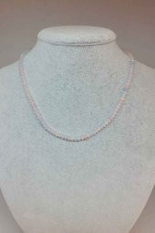 Morganit Taşı Rondela Faset Kesim 43mm 1000 Ayar Gümüş İpli Kolye (Klipsli) thumbnail 1