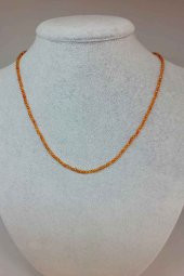 Sitrin Taşı 2.5mm 1000 Ayar Gümüş İpli Kolye (Klipsli) thumbnail 1