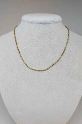 Yeşil Lal (Granat) (Garnet) Taşı Rondela 2mm 1000 Ayar Gümüş İpli Kolye (Klipsli) thumbnail 1