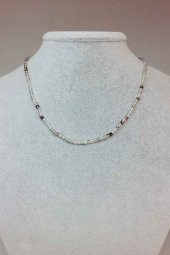 Rutil Kuvars Taşı 3mm 1000 Ayar Gümüş İpli Kolye (Klipsli) thumbnail 1