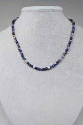 Sodalit Taşı 4mm 1000 Ayar Gümüş İpli Kolye (Klipsli) thumbnail 1