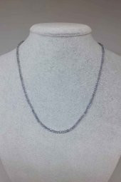 Labradorit Taşı Küp Şekilli 2.5mm 1000 Ayar Gümüş İpli Kolye (Klipsli) thumbnail 1