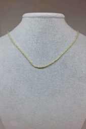 Yeşim Taşı Lime Yeşili 2mm 1000 Ayar Gümüş İpli Kolye (Klipsli) thumbnail 1