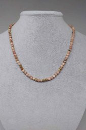 Rodokrozit Taşı 4,5mm 1000 Ayar Gümüş İpli Kolye (Klipsli) thumbnail 1