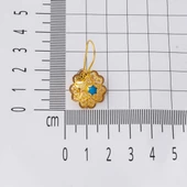 14 Ayar Firuze Taşlı Altın Gül Küpe thumbnail 5