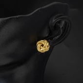 14 Ayar Klipsli Düğüm Altın Küpe thumbnail 2