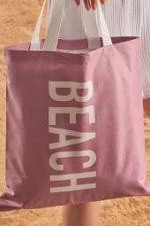 Lila Beach Desen Baskılı Plaj Çantası - 2