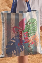 Tropical Vibes Desen Baskılı Plaj Çantası - 2