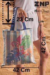 Tropical Vibes Desen Baskılı Plaj Çantası - 4