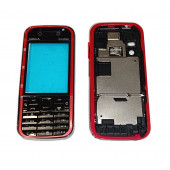 Nokia 5730 Full Kasa Kapak Tuş Takımı 5730 Uyumlu Siyah Kırmızı Renk Orta Kasa Ön Kapak Arka Kapak - 3