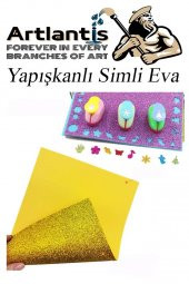 Simli Yapışkanlı Eva A4 20x30 cm 10 Renk 1 Paket Simli Yapışkanlı Eva Süngeri 10lu Okul Kreş Anasınıfı Elişi Etkinlikleri - 5