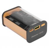 S-link V92 9200mAh PD22.5W + QC3.0 USB+Type-C Gri/Sarı LCD Şeffaf Taşınabilir Pil Şarj Cihazı Powerbank - 3