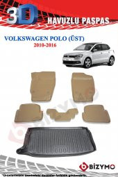 Volkswagen Polo Üst 2010-2016 Bej Havuzlu Paspas ve Bagaj Seti Bizymo - 2