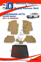 Volkswagen Jetta Cepsiz 2011 Ve Sonrası Bej Paspas Ve Bagaj Havuzu Seti - 2