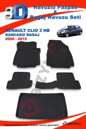 Renault Clio 3 Hb Kancasız 2006-2012 Paspas ve Bagaj Havuzu Seti - 2