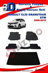 Renault Clio Grandtour Stw 2008-2012 Havuzlu Paspas ve Bagaj Seti Bizymo thumbnail 2