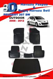 Peugeot 207 Sw Outdoor 2008-2012 Havuzlu Paspas ve Bagaj Seti Bizymo - 2