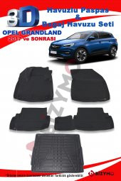 Opel Grandland 2017+ Üst Havuzlu Paspas ve Bagaj Seti Bizymo - 2