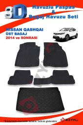 Nissan Qashqai Üst 2014 Ve Sonrası Paspas ve Bagaj Havuzu Seti thumbnail 2