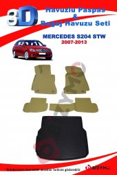 Mercedes C Seri S204 Stw TMod 2007-13 Bej Havuzlu Paspas + Bagaj Seti Bizymo - 2