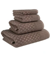 Textile Colors Lüks Dokulu 4 Parça Mürdüm %100 Pamuk Banyo Havlu Seti thumbnail 2