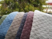 Textile Colors Lüks Dokulu 4 Parça Mürdüm %100 Pamuk Banyo Havlu Seti thumbnail 4