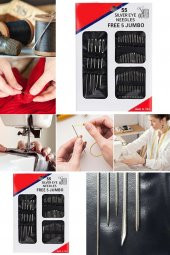 55 Adet Çeşitli Ebatlarda Boncuk Takı Yapım Iğne Seti Dikiş Nakış Seti Hobi Terzi - 1